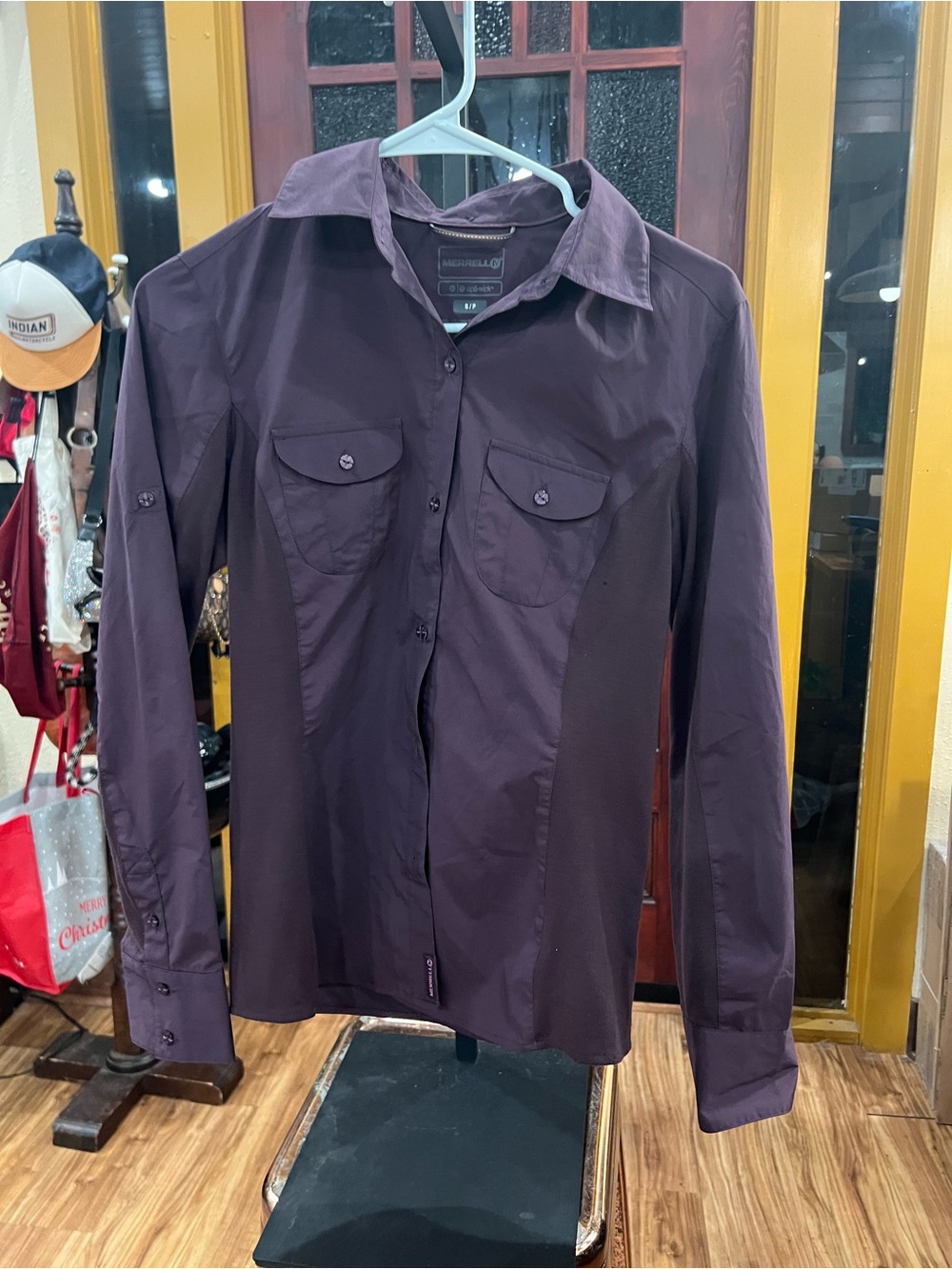 Merrell Women’s Dark Plum Long-Sleeve Button-Up Shirt